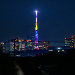 星条旗カラーのWタワー2 星条旗カラーのWタワー2