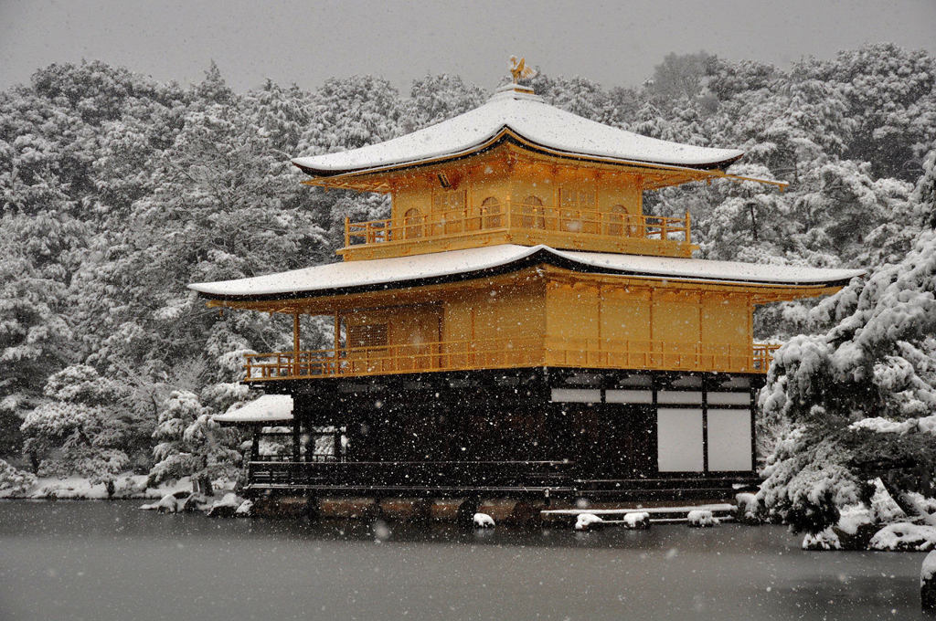 雪の金閣寺