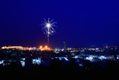 大洗夜景と花火