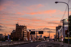 第一京浜の夕焼け