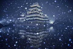 待望の松本城雪景色