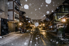 櫻山八幡宮参道の雪景色