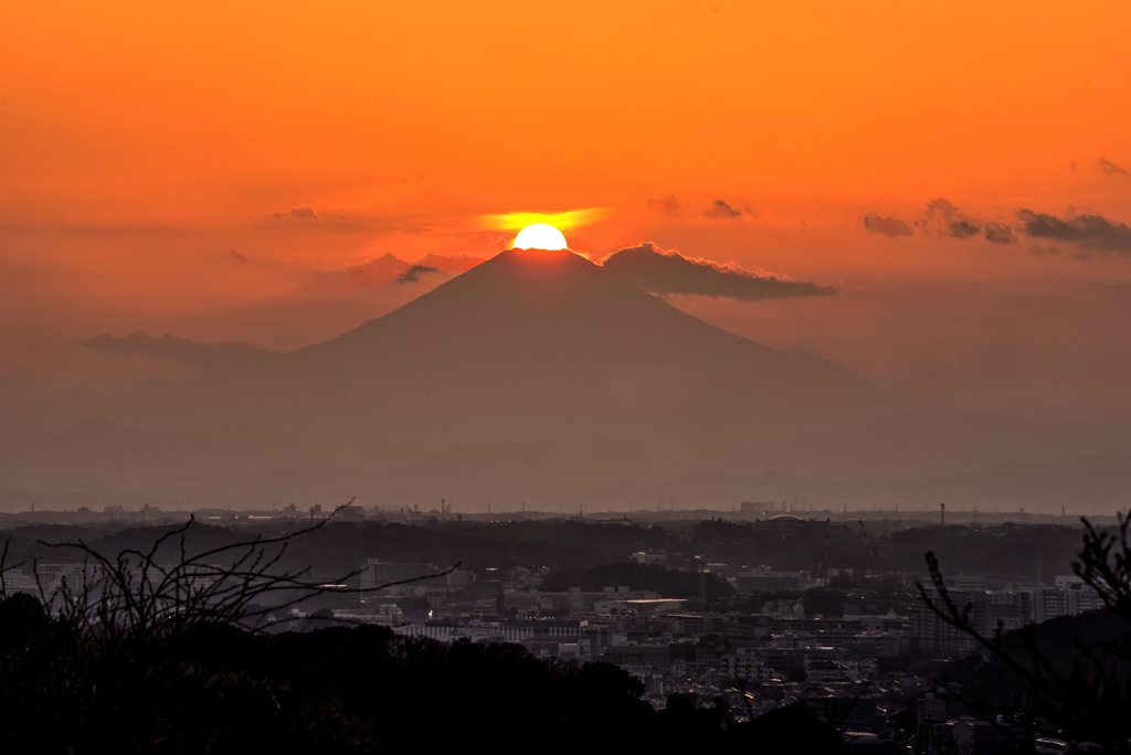 円海山のダイヤモンド富士