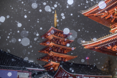 浅草寺の雪景色(出し忘れ その2)