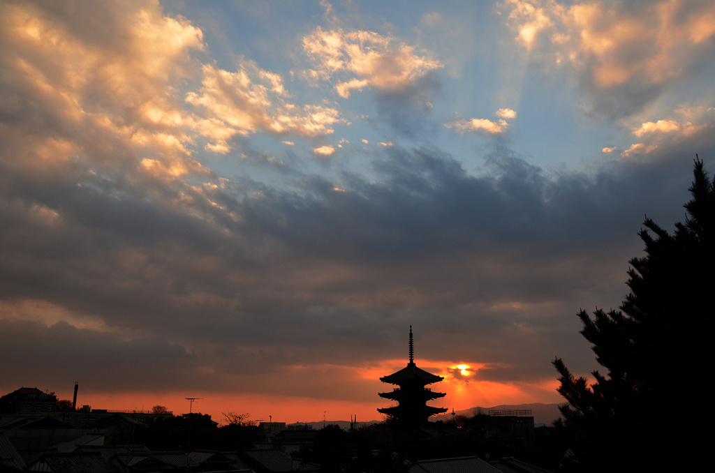 東山の夕暮れ