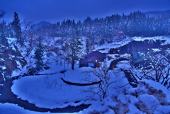 銀山温泉の黄昏