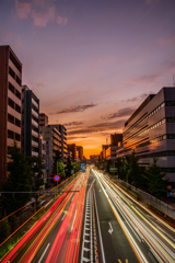 夜明けの環八通り