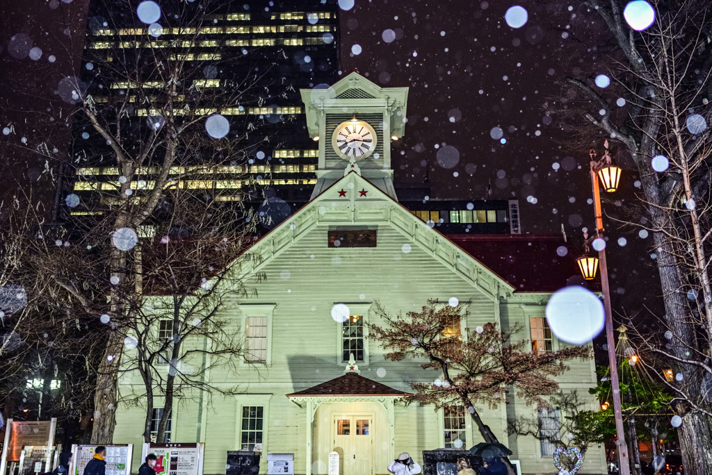 時計台雪景色