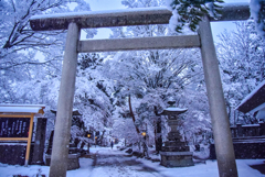 四柱神社の雪景色
