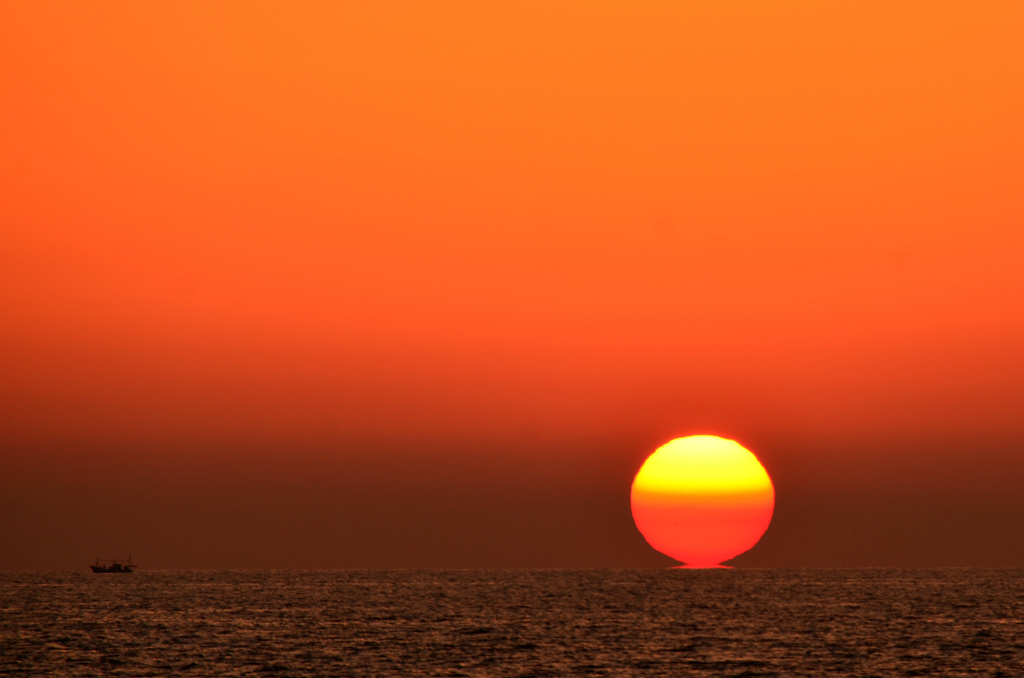 柏崎のグラデーション夕日