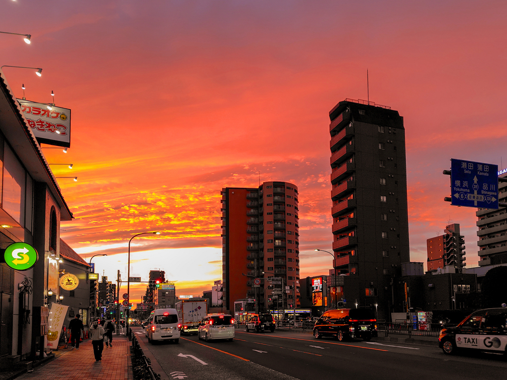 大鳥居駅前の夕焼け