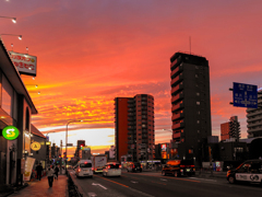 大鳥居駅前の夕焼け