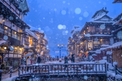 銀山温泉の雪景色