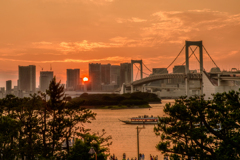 お台場の夕日
