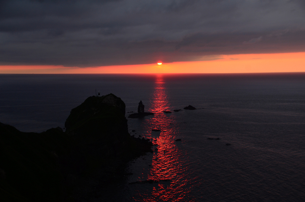 束の間の夕日