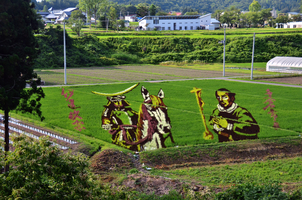 小野川温泉たんぼアート