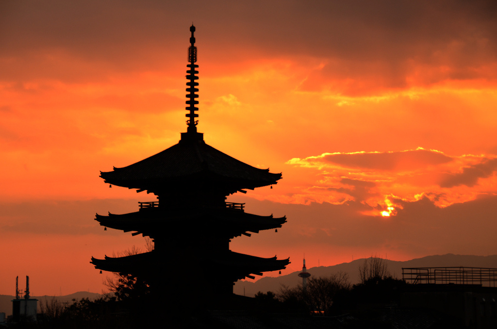 古都の夕景