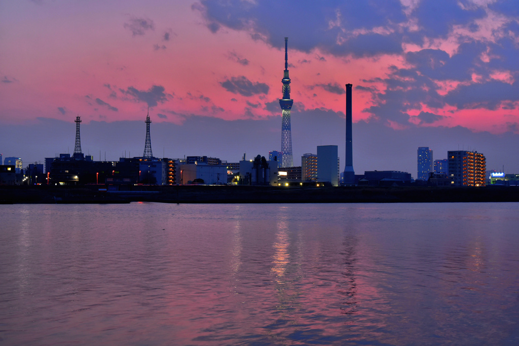 荒川夕景