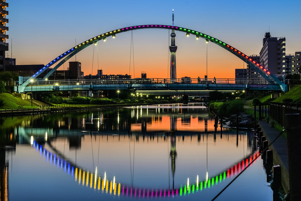 ふれあい橋夜景