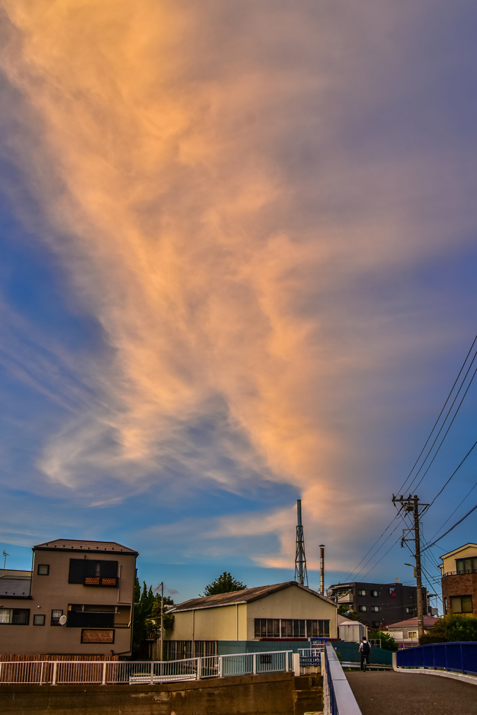 北の夕焼け雲