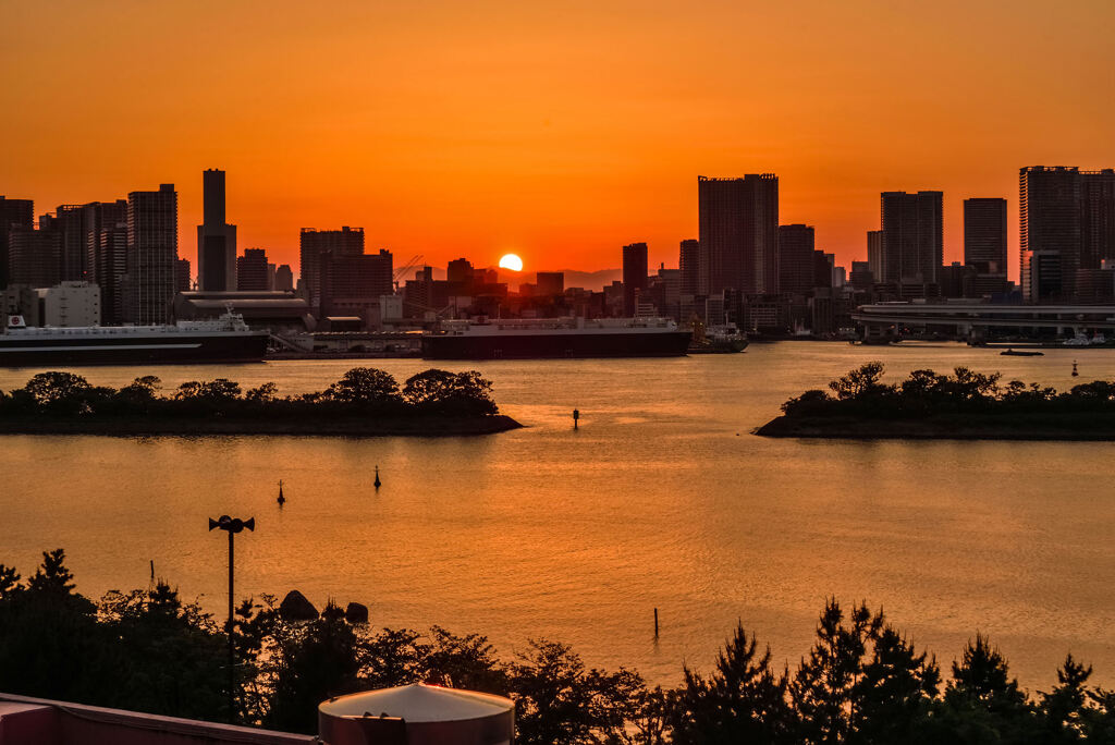 お台場の夕日