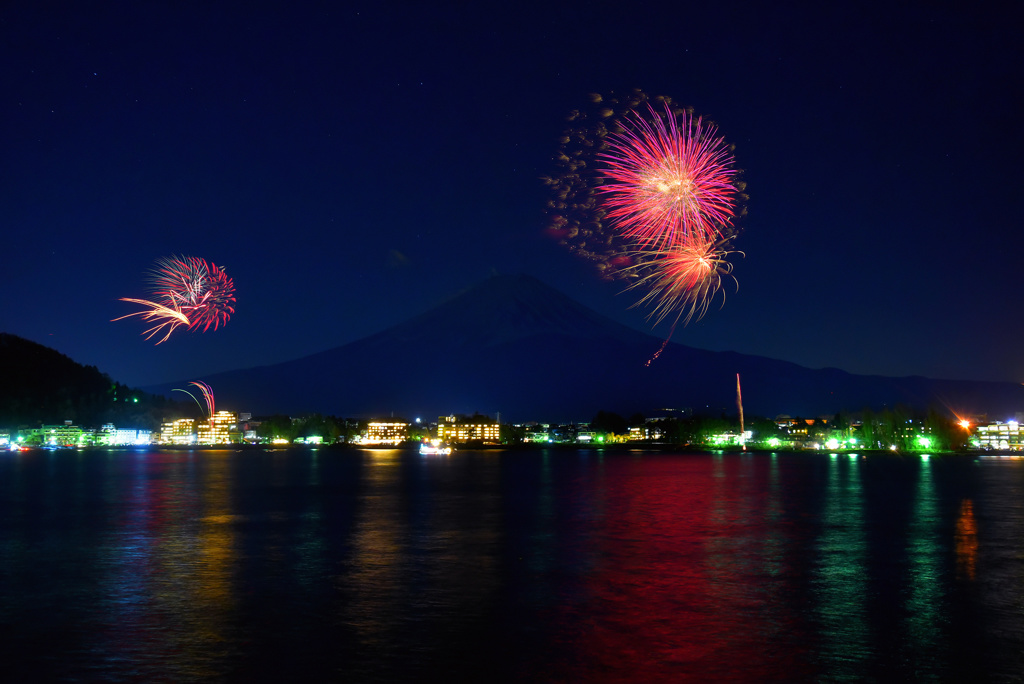 河口湖冬花火2