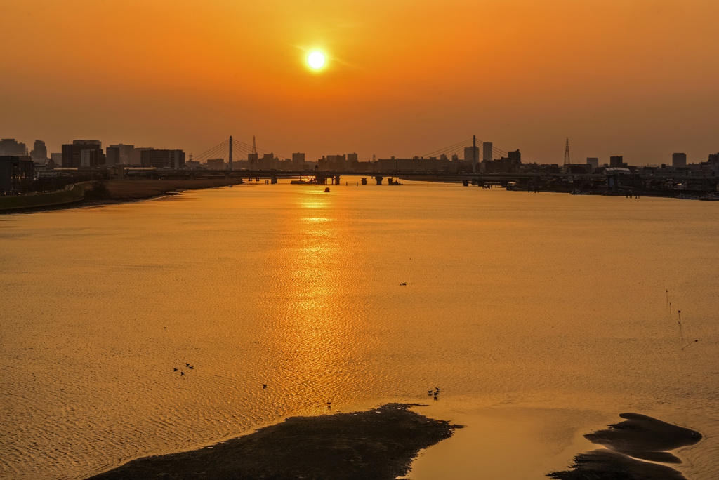 スカイブリッジの夕日