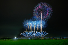 常総きぬ川花火大会(合成)