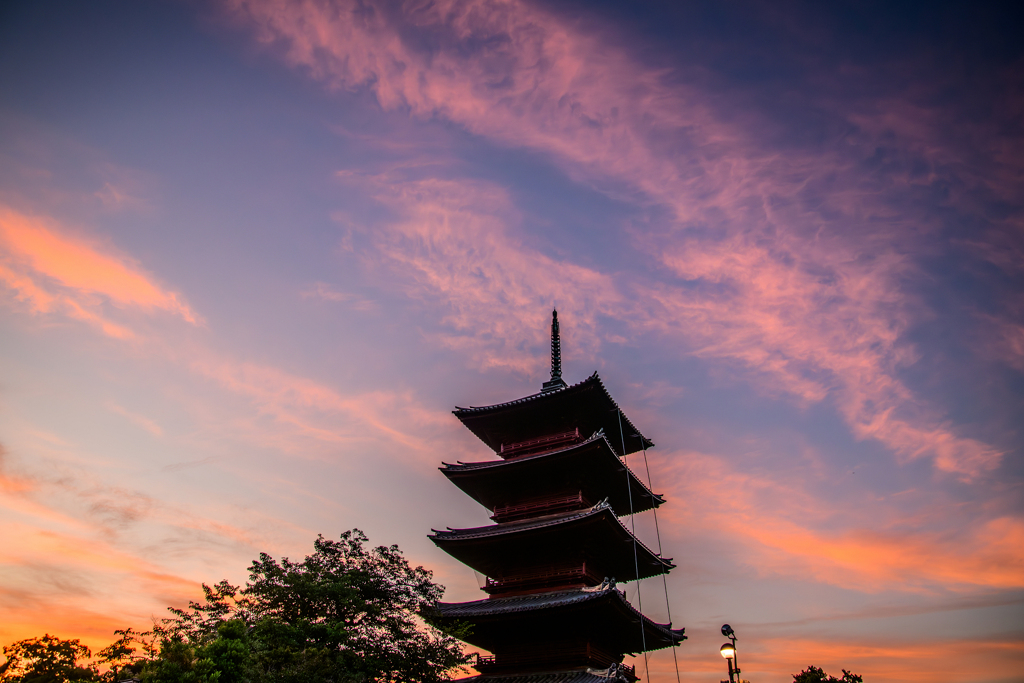 池上本門寺の夕焼け