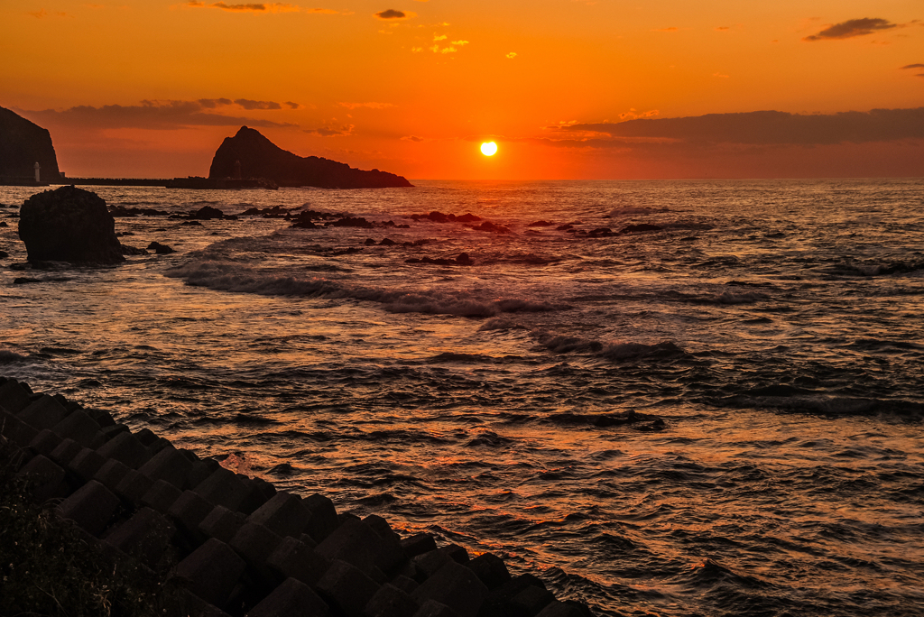 九年前の知床夕日