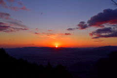 比叡山から見た夕日