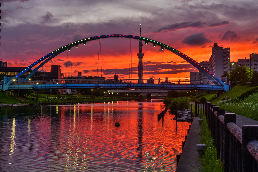 ふれあい橋夕景2