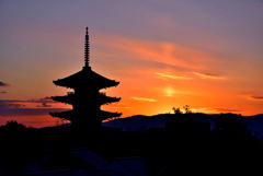 大晦日の夕日