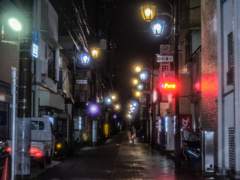 雨の日の商店街