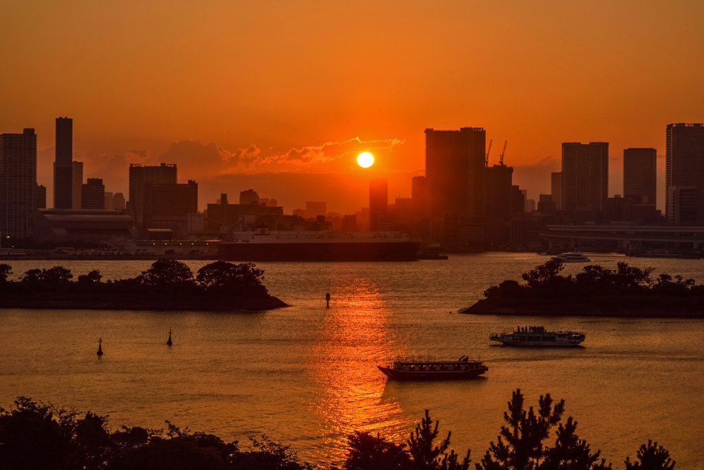 お台場の夕日