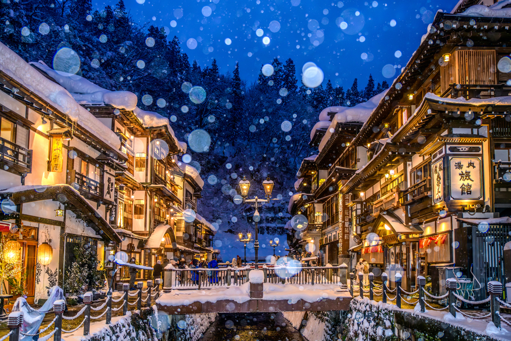 銀山温泉の雪景色2