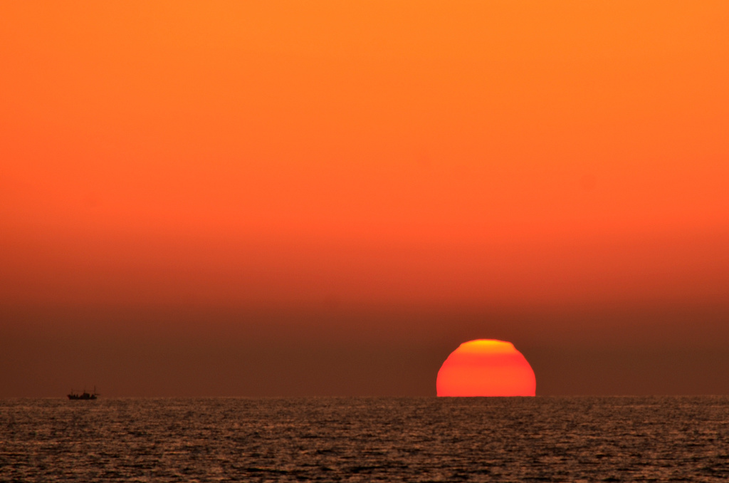 茶碗夕日