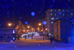 阿寒湖温泉街の夜