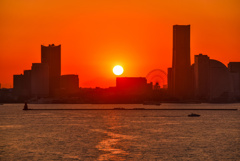 横浜の夕日