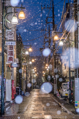 蒲田の雪景色