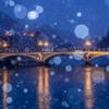 浅野川大橋の雪景色