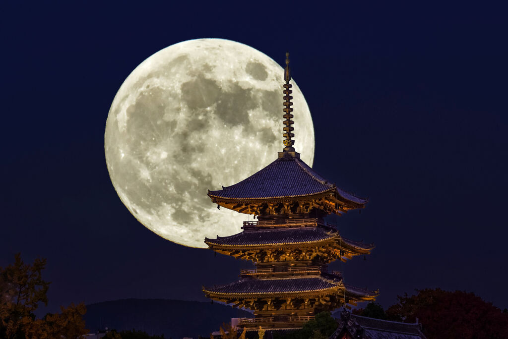 月夜の東寺(合成)・・・番外編