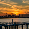 羽田空港船着場の夕暮れ