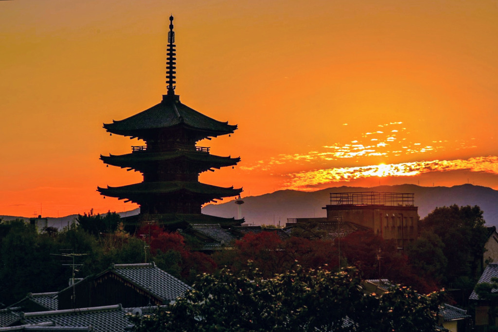 京都の夕暮れ