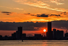 横浜の夕日