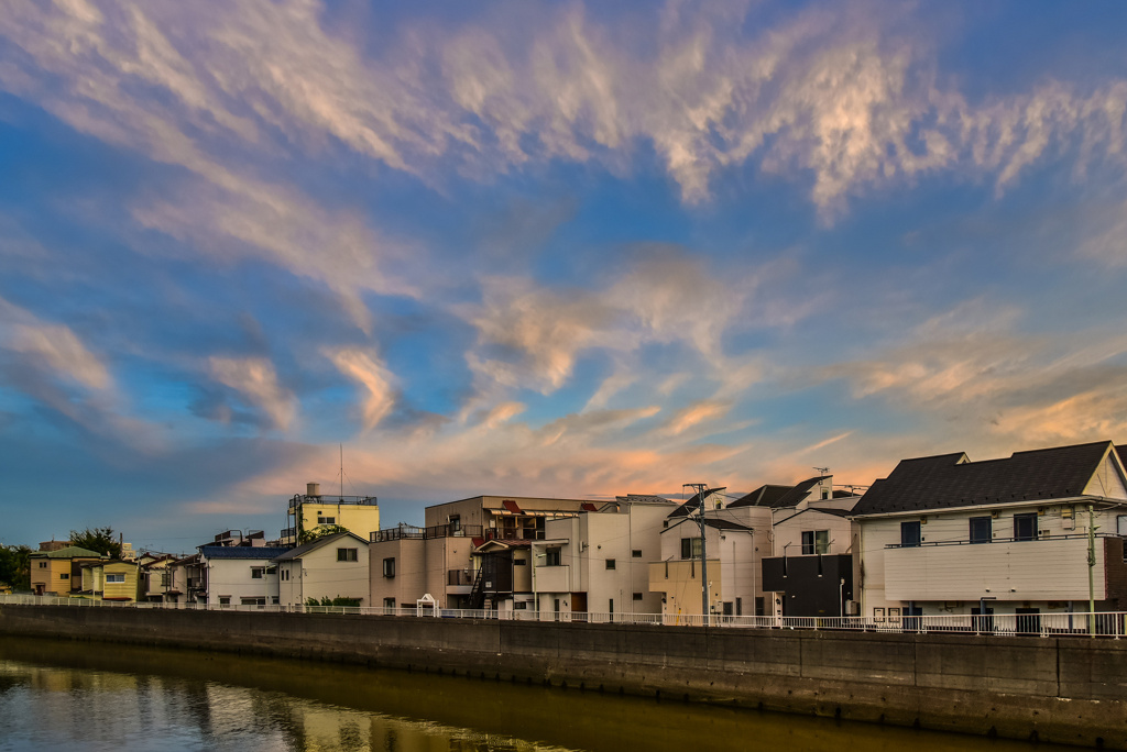 南東の夕焼雲