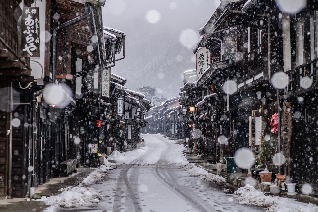 奈良井宿の雪景色(自宅編集版)