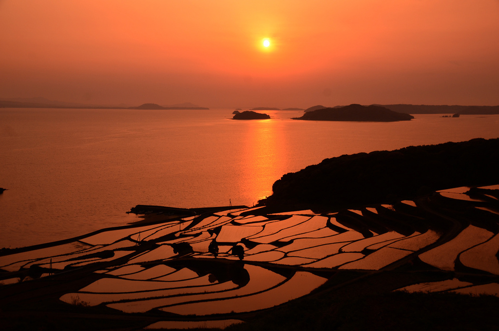 土谷の夕日