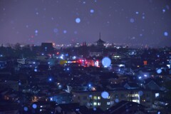 長野雪夜景