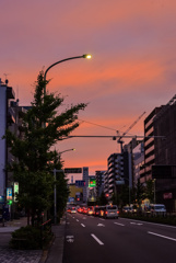 蒲田の縞々夕焼け